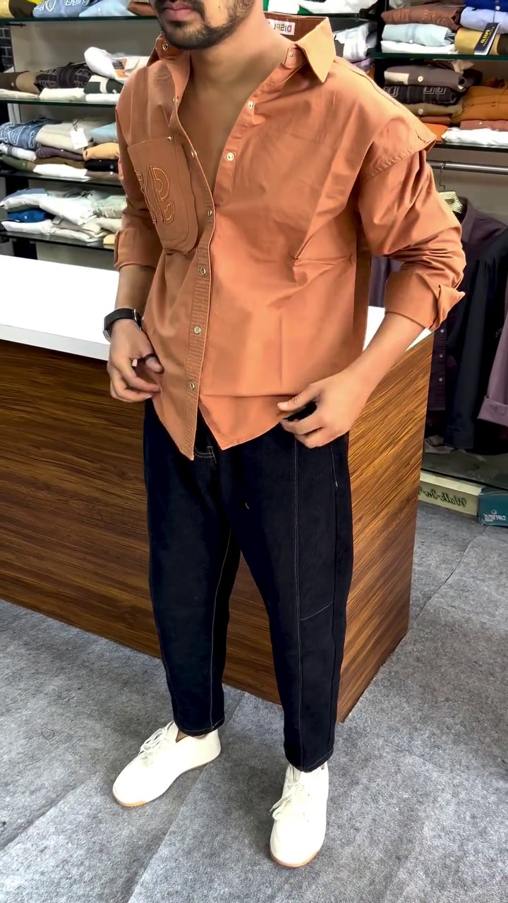 Men’s Mustard Slim Fit Solid Full Sleeves Casual Shirt – Bold Color, Sharp Style