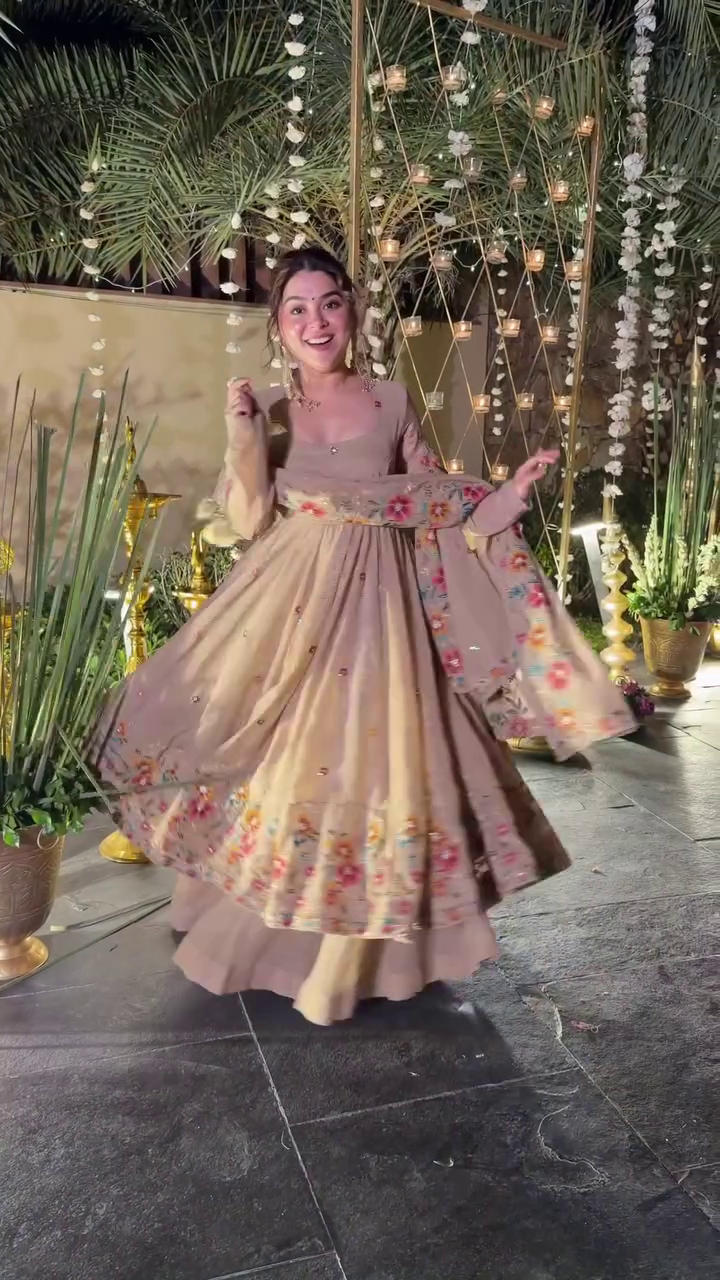 Luminous Silken Anarkali Suit Set – Grace in Every Flow