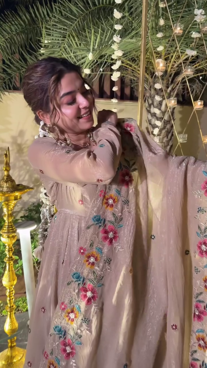 Luminous Silken Anarkali Suit Set – Grace in Every Flow