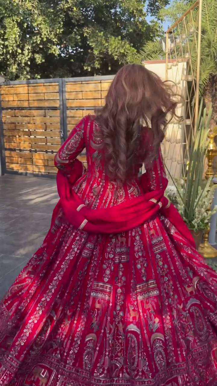 Pink Embroidered Georgette Wear Maxi Set – Soft Glamour, Timeless Elegance