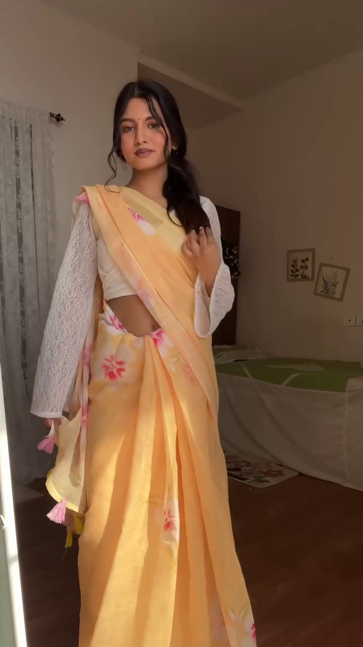 Embellished Sequinned Pure Chiffon Saree – Ethereal Glamour in Every Drape