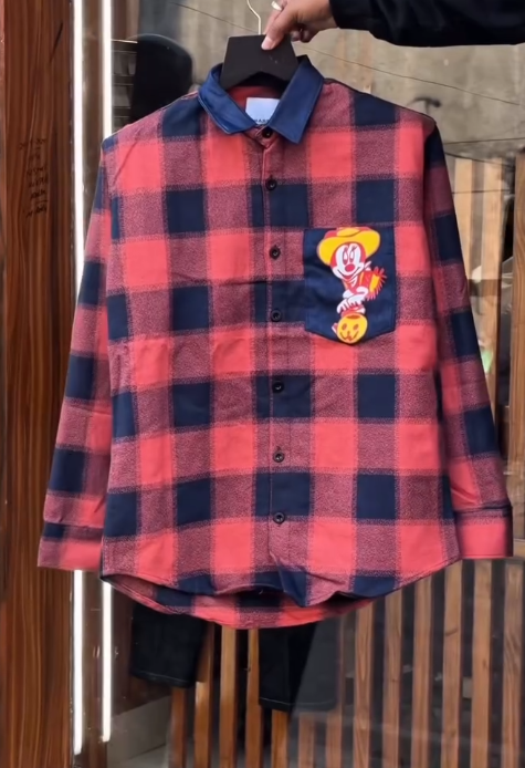 Classic Rugged Style: Men’s Red and White Checkered Flannel Shirt