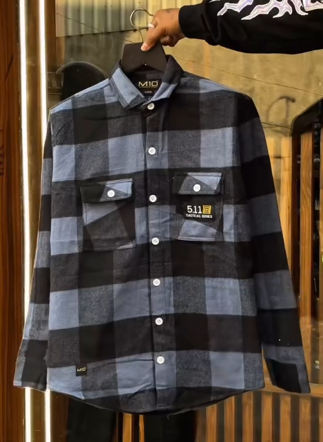 Classic Rugged Style: Men’s Red and White Checkered Flannel Shirt