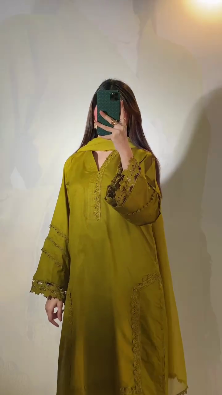 Radiant Elegance in Lime Green – A 3-Piece Luxury Statement of Embroidered Grace & Lace Perfection