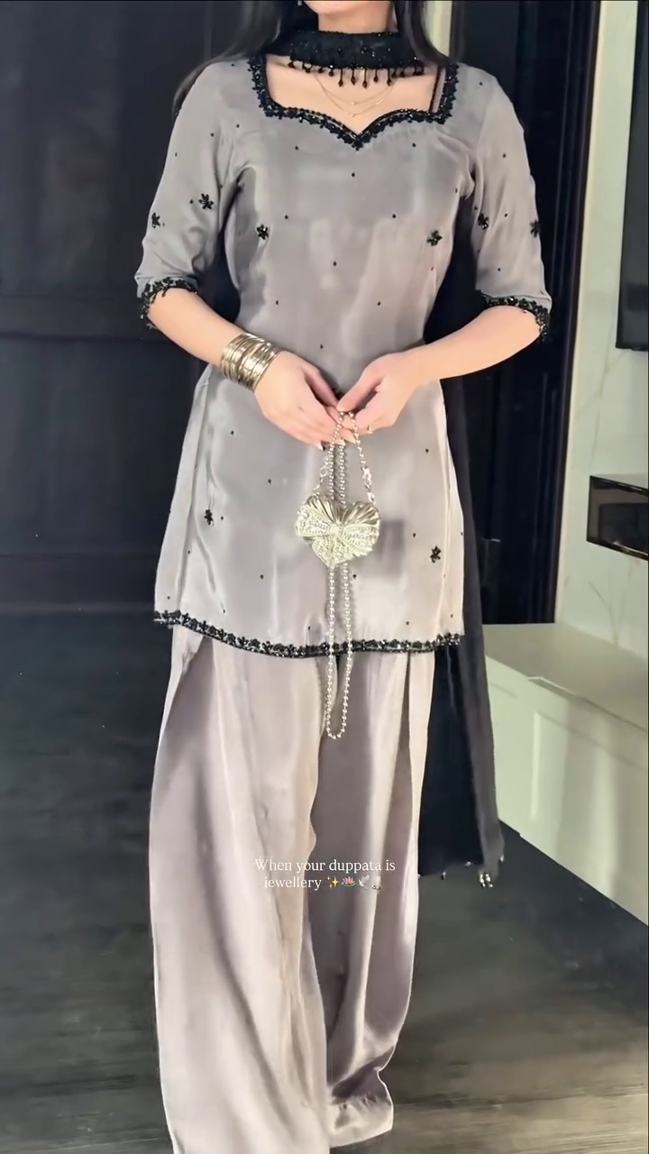 Timeless Sophistication – Grey & Black Statement Suit Set