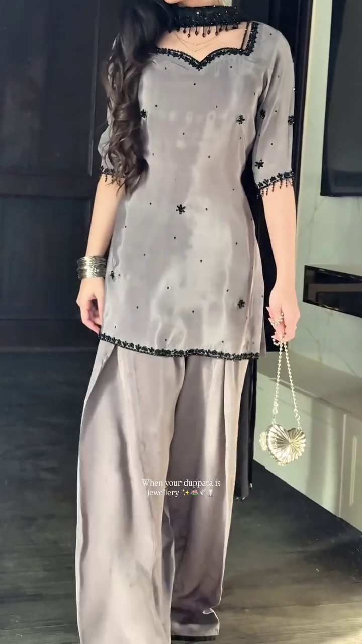 Timeless Sophistication – Grey & Black Statement Suit Set