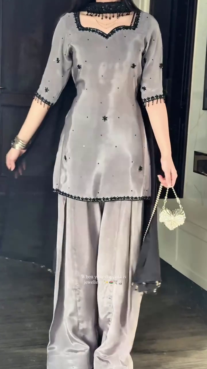 Timeless Sophistication – Grey & Black Statement Suit Set