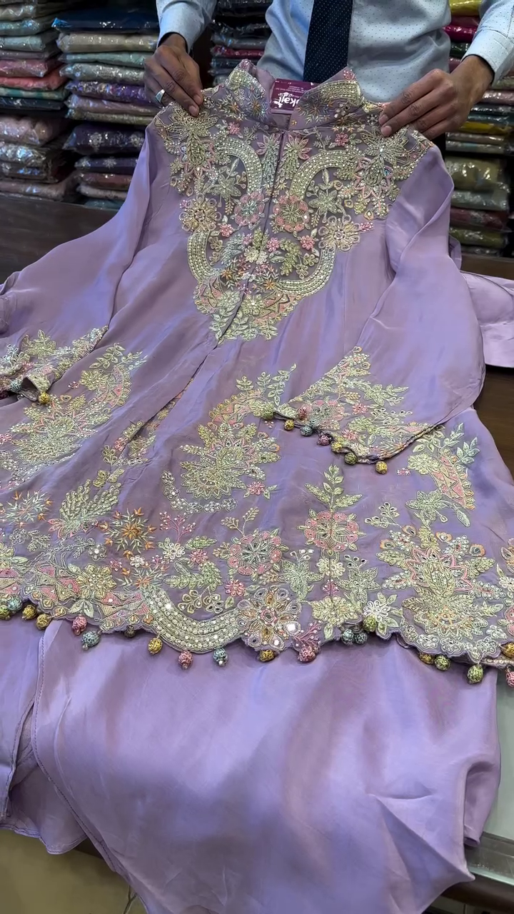 Regal Radiance – Designer Sharara & Lehenga Suit for Timeless Celebrations