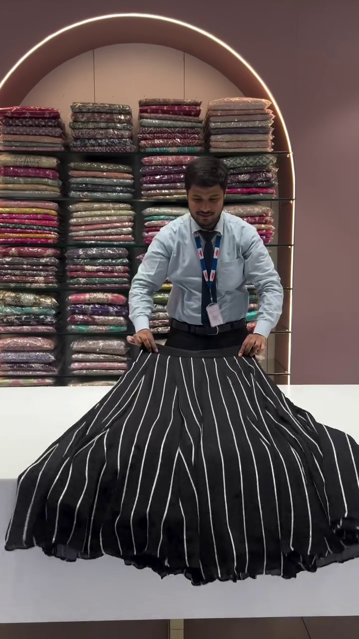 Midnight Glam – Black Embroidered Faux Georgette Sharara Top for Statement Evenings