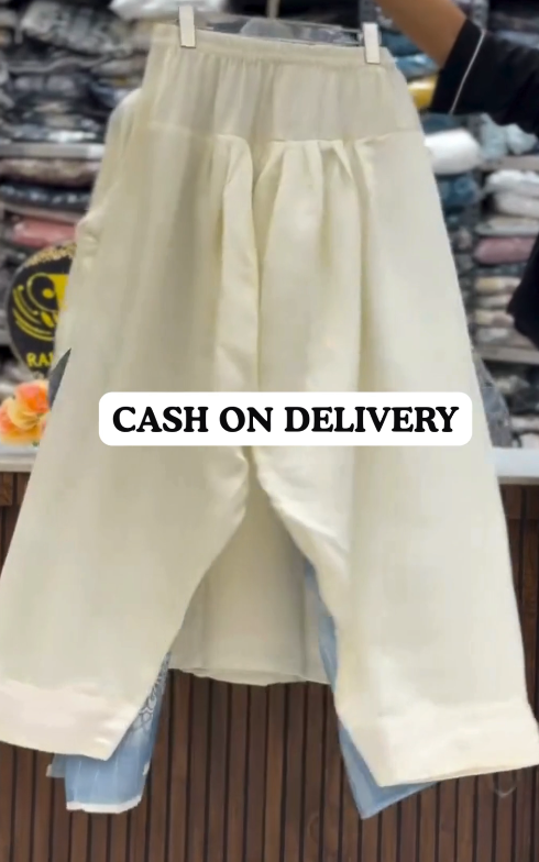 Regal Charm – Embroidered Pakistani Suit with Bell Sleeves, Trousers & Dupatta