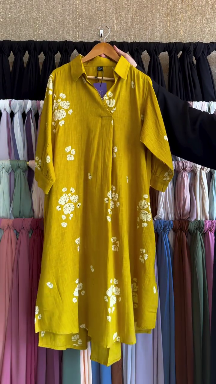 💛🌼 Mustard Yellow Floral Printed Kurta Set – Bright, Beautiful & Effortlessly Chic 🌼💛