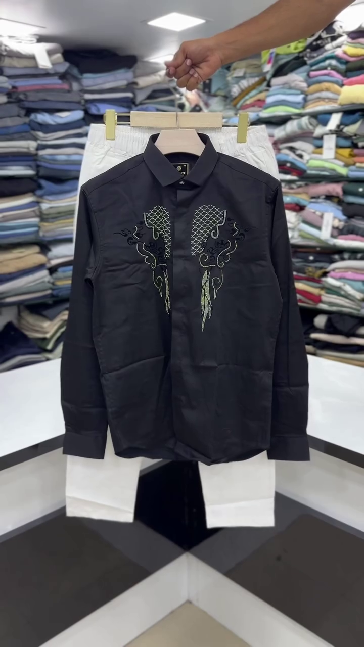 Elegant Maroon Hand-Embroidered Cotton Silk Shirt with Trouser – Sophisticated Ethnic Style ❤️