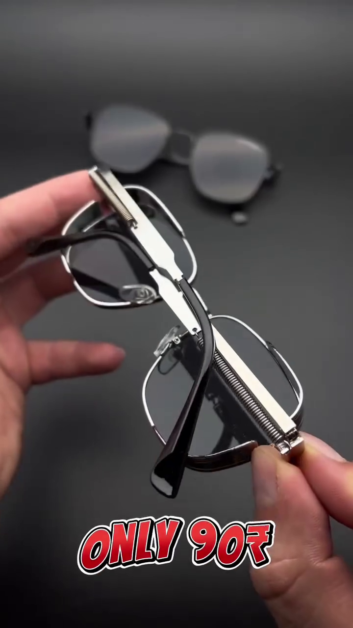 Men’s Silver Frame Sunglasses with Gray Lens – Stylish Eyewear for Driving, Outdoor & Party Wear 🕶️