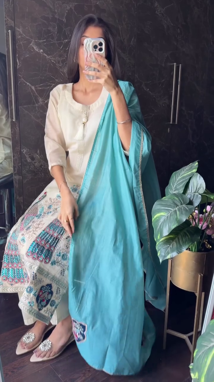 Elegant Peacock Suit Set – Vibrant Ethnic Wear for Festive & Party Occasions 🦚