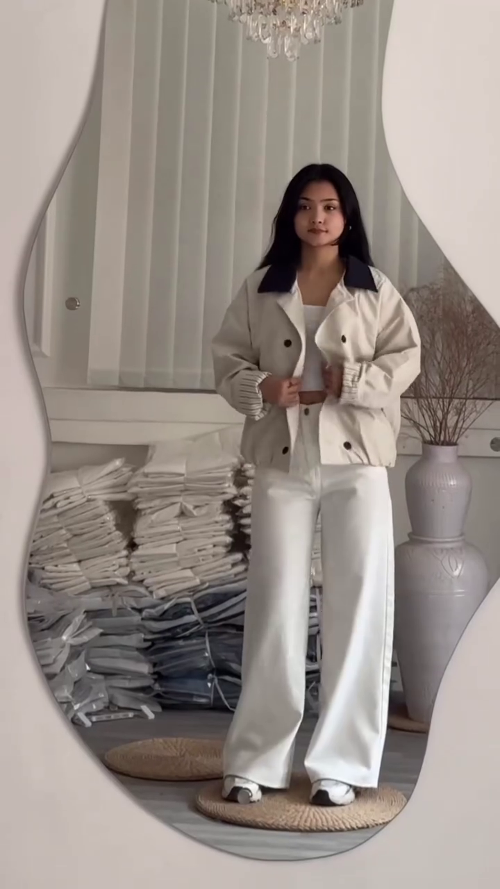 Timeless Tailoring: Brown Double-Breasted Short Coat