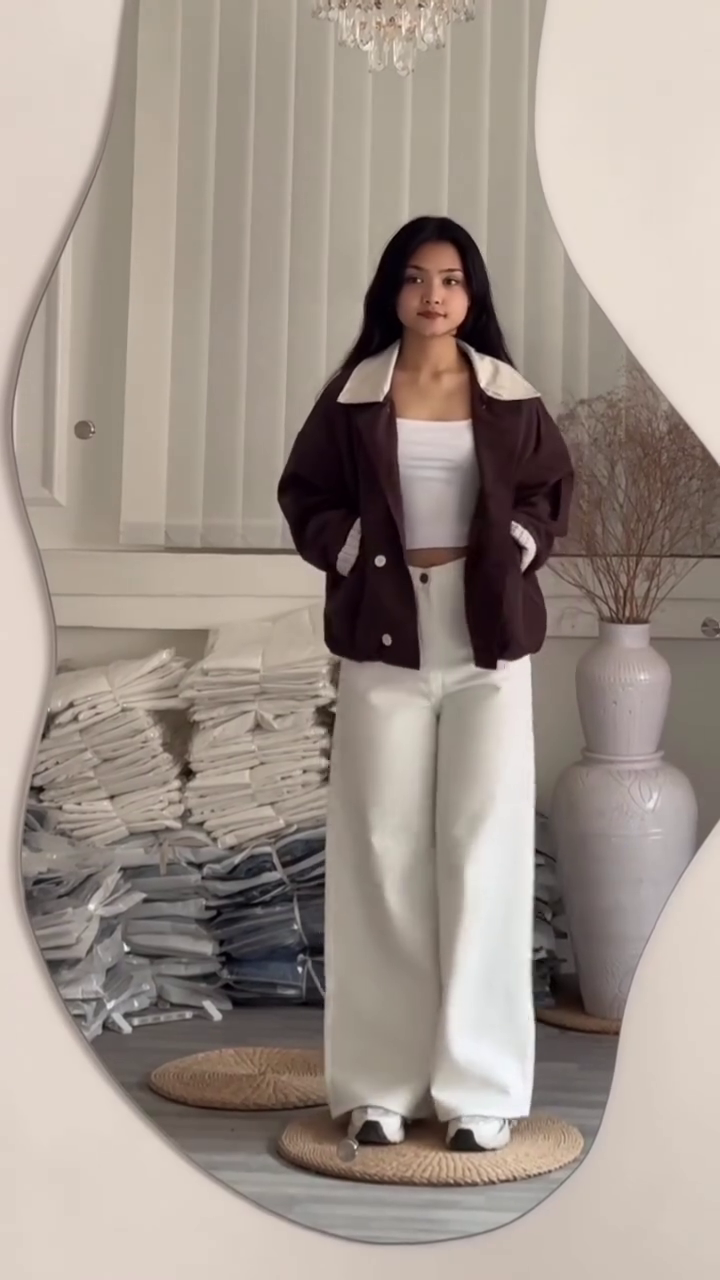 Timeless Tailoring: Brown Double-Breasted Short Coat