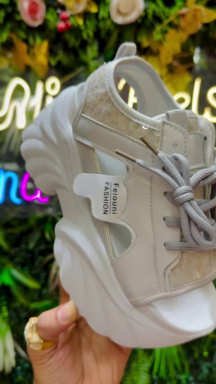 Bold Elevation: Black Chunky Platform Sneakers