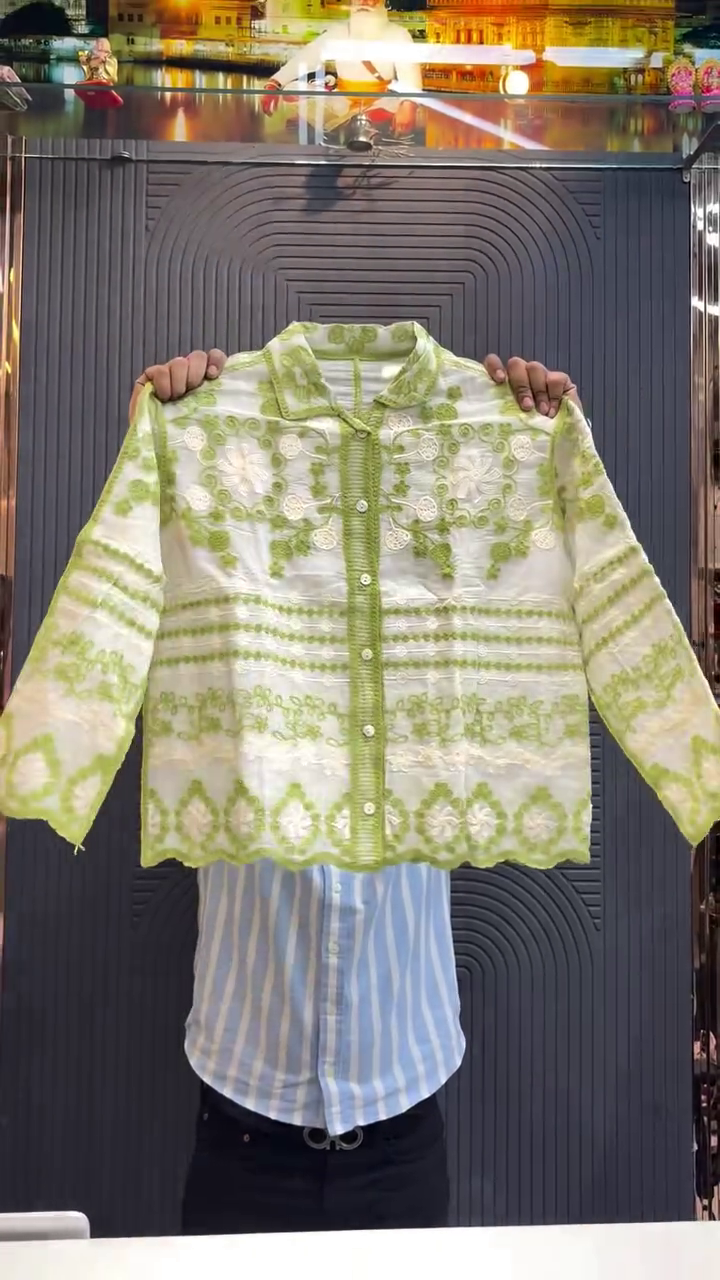 Timeless Elegance: White Embroidered Cotton Shirt