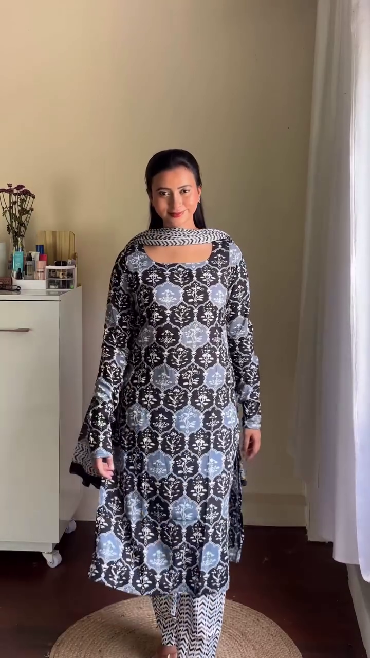 Sunny Charm: Yellow Cotton Floral Printed Kurta Set