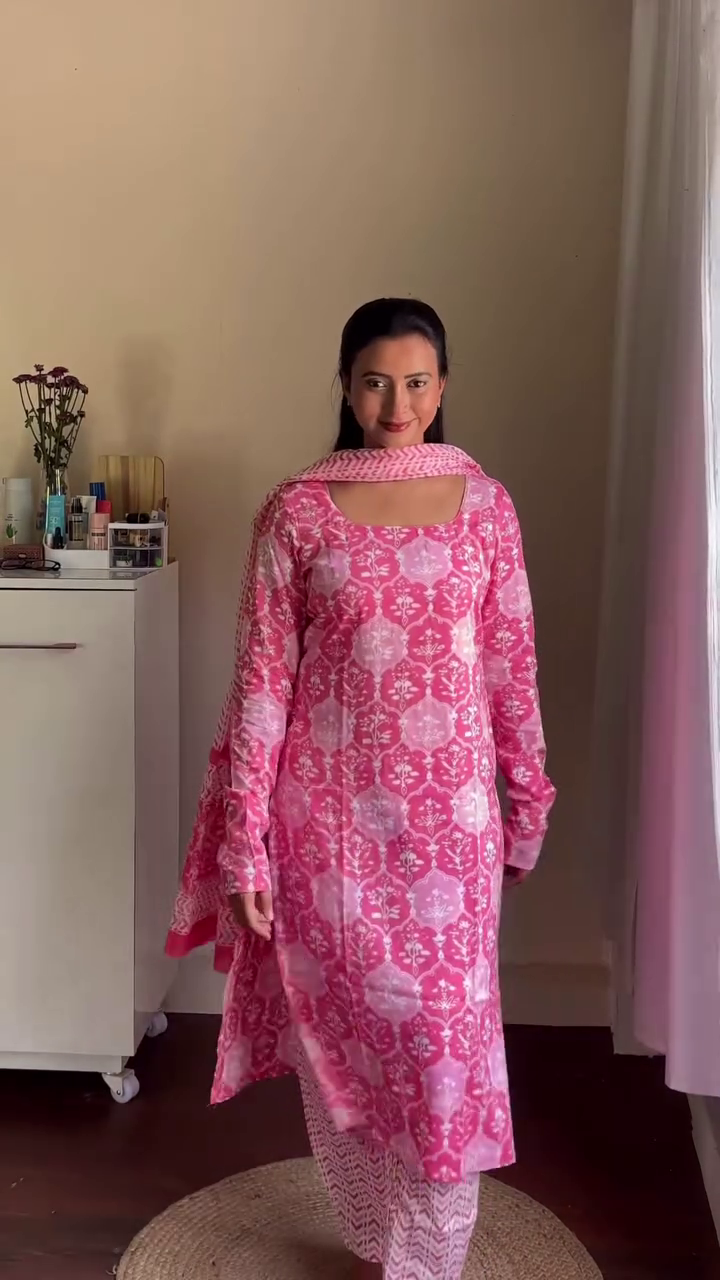 Sunny Charm: Yellow Cotton Floral Printed Kurta Set