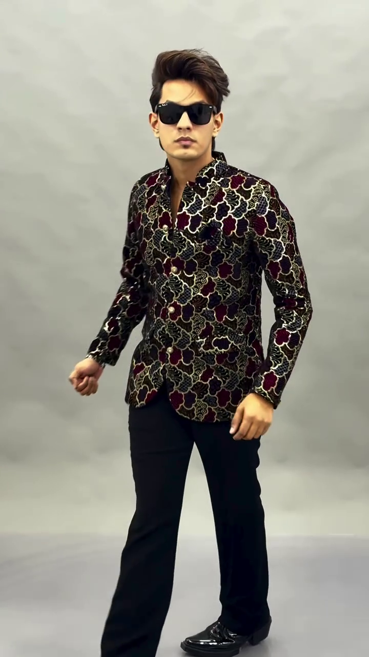 Regal & Timeless: Black Velvet Jodhpuri Suit