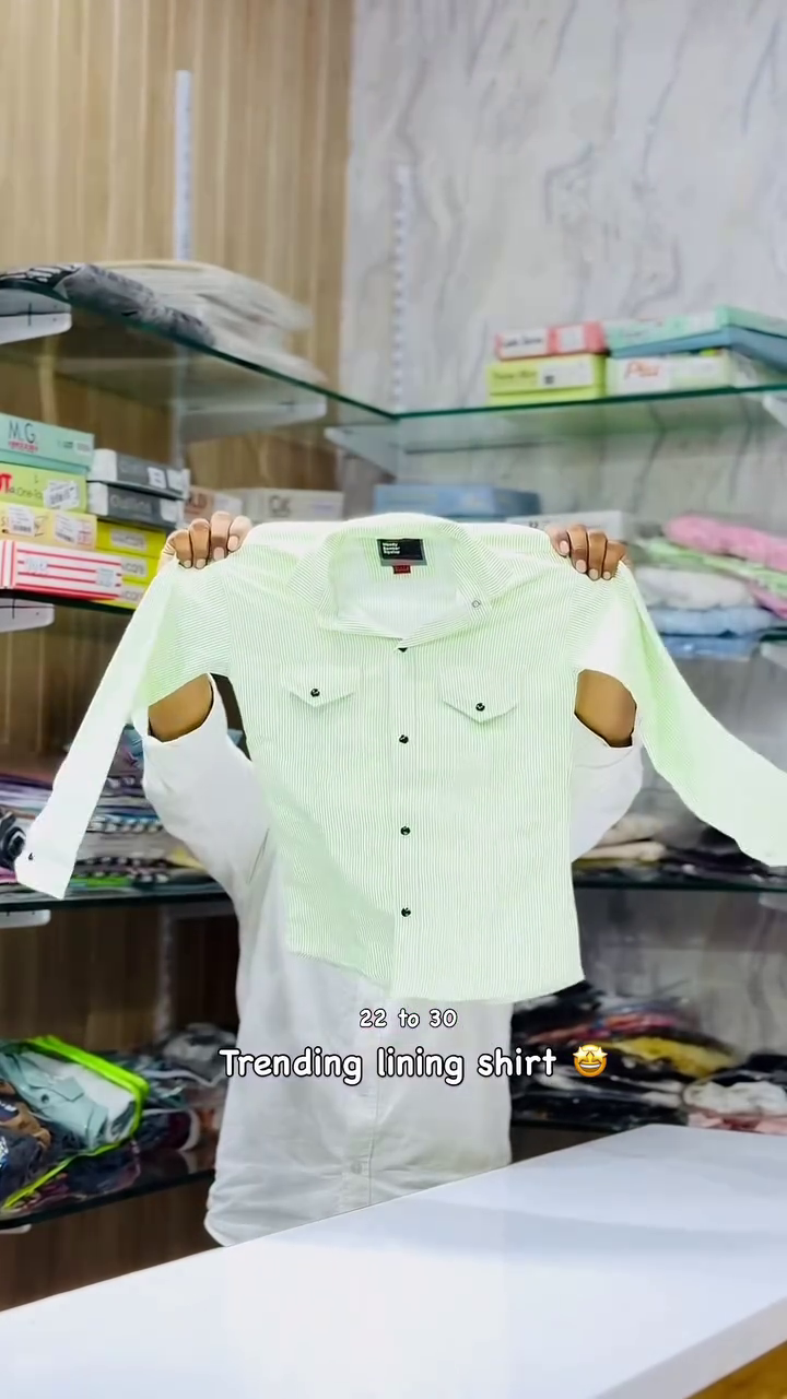 Classic & Crisp: Light Blue and White Vertically Striped Long-Sleeved Shirt