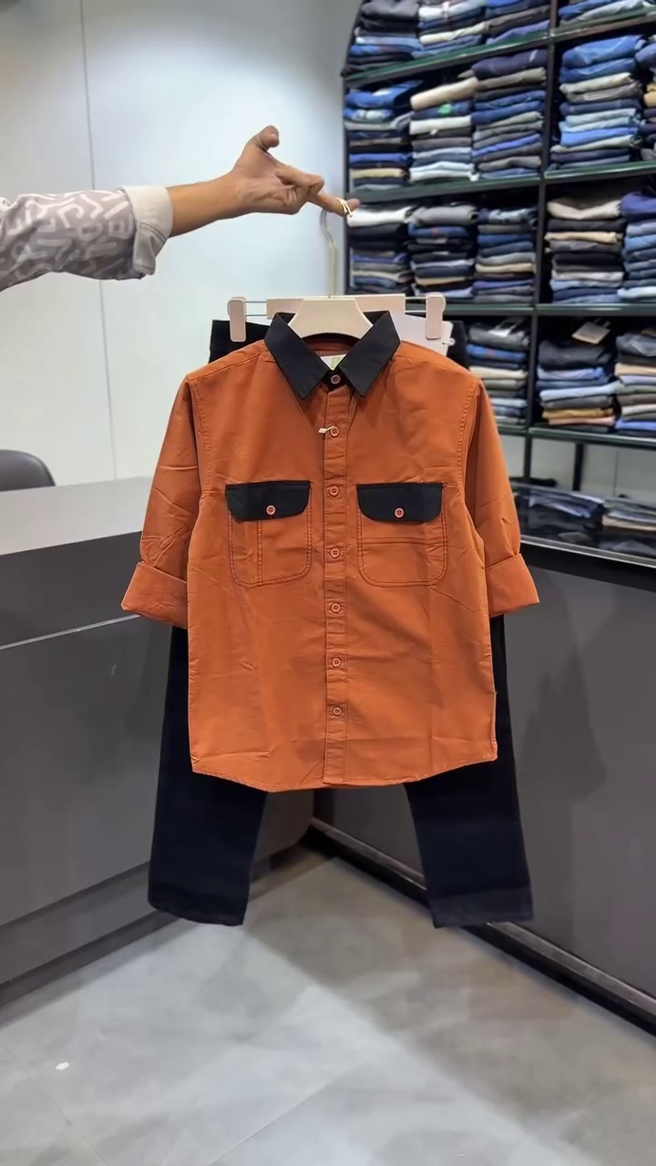 Edgy & Contemporary: Men’s Casual Shirt with Gothic Embroidery and White Trousers