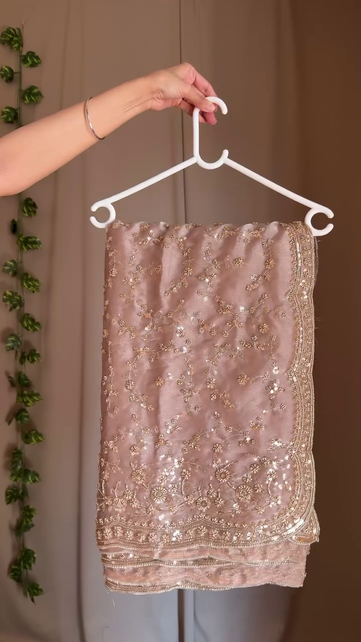 Elegant & Feminine: Pink Embroidered Saree