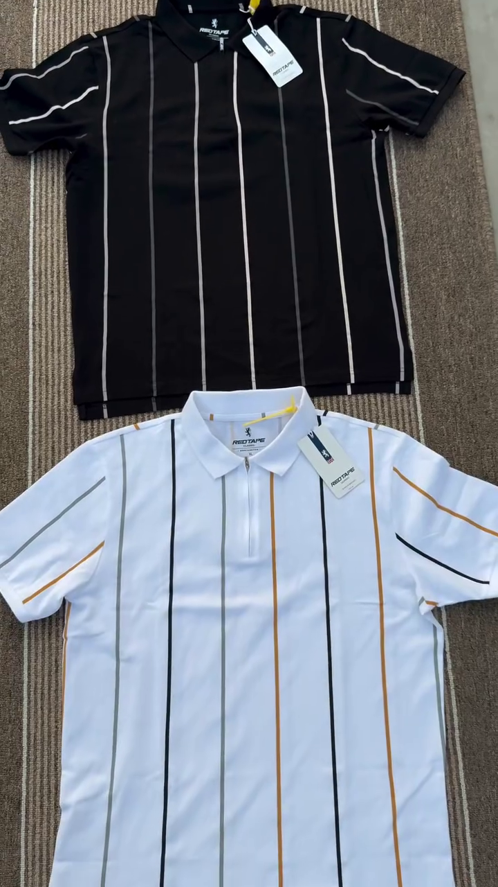 Classic Stripes: Men’s Polo Collar T-Shirts in Black and White