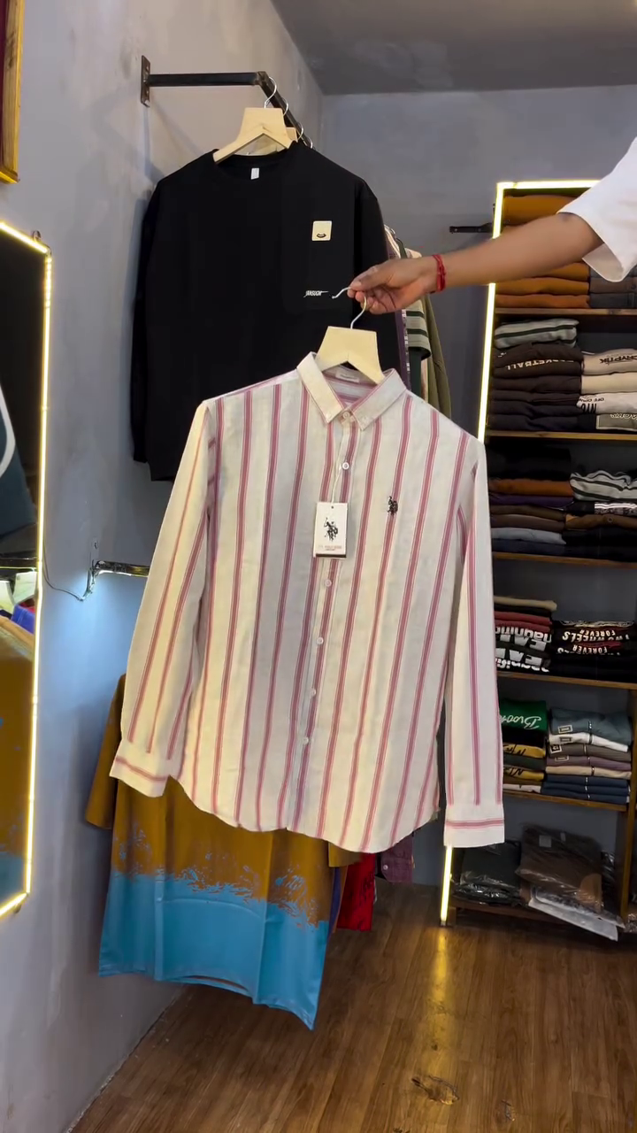 Crisp & Classic: White Vertical Striped Cotton Casual Shirt