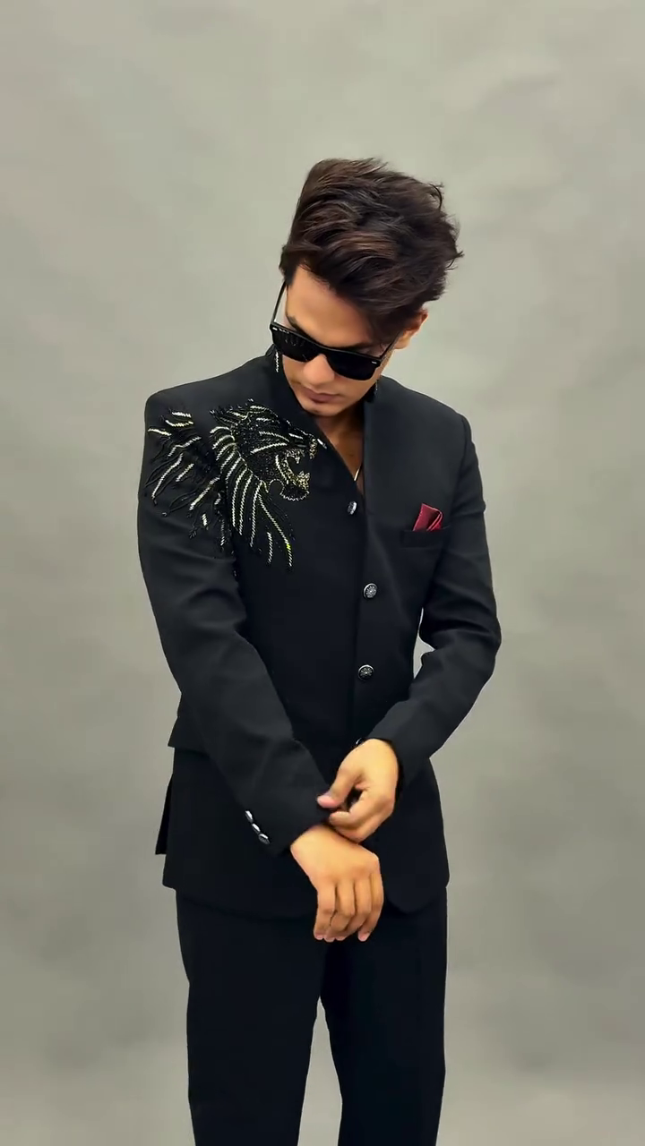 Regal & Sophisticated: Black Embroidered Jodhpuri Suit