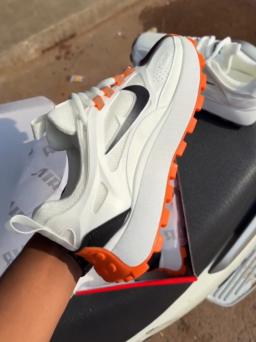 Arbia Funki Men’s Sneakers – White & Orange Colorway with Bold Modern Street Style