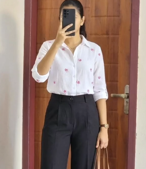 Brown Vertical Striped Oversized Shirt – Paper Cut Coffee Inspired Spread Collar Casual Style