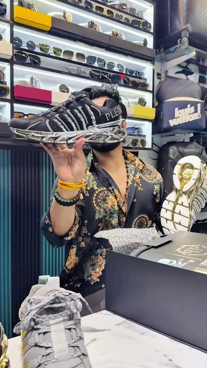 Plein Sport Thunder Force GenX 01 Sneakers – Chrome Tiger Face Sole Design with Futuristic Street Energy