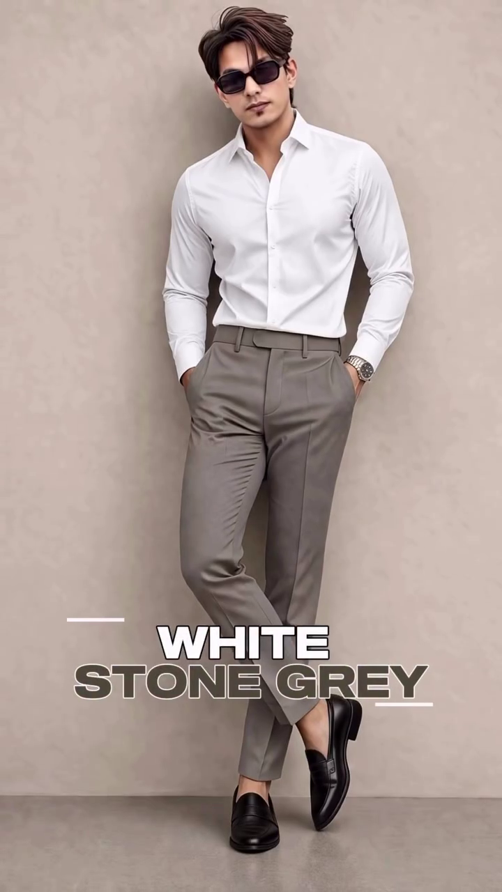 Beyoung Men’s Solid Green Satin Formal Shirt with White Trousers – Elegant Party & Occasion Wear