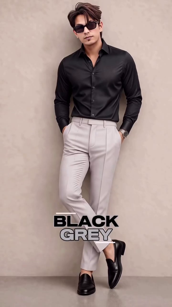 Beyoung Men’s Solid Green Satin Formal Shirt with White Trousers – Elegant Party & Occasion Wear