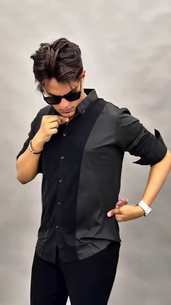 Nocturne Monarch Grid Shirt – Contemporary Geometric Statement with Refined Urban Edge