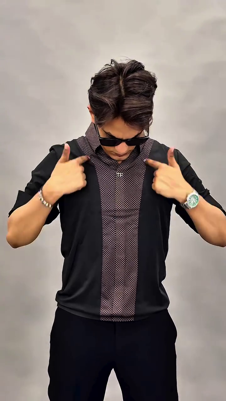 Nocturne Monarch Grid Shirt – Contemporary Geometric Statement with Refined Urban Edge