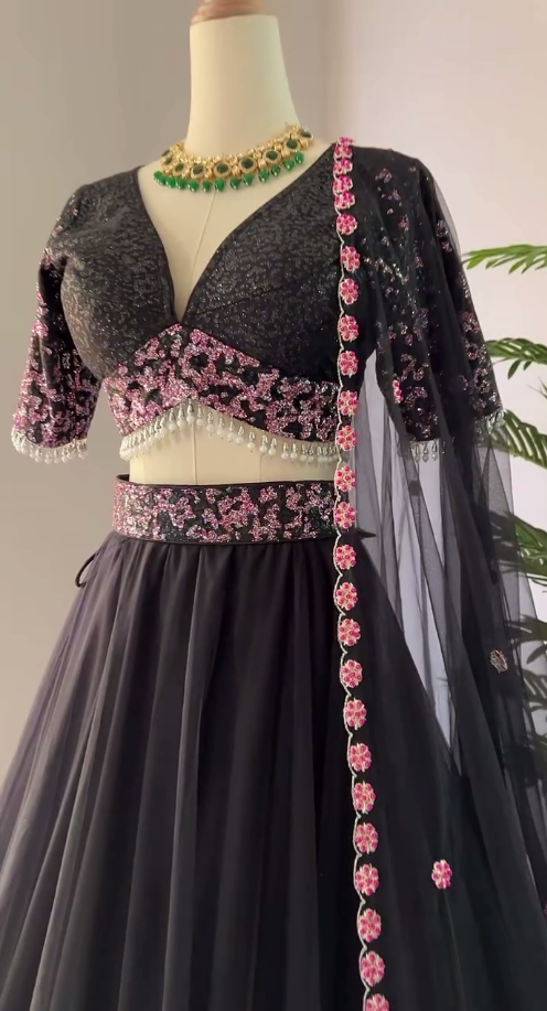 Georgette Semi-stitched Lehenga Choli Set