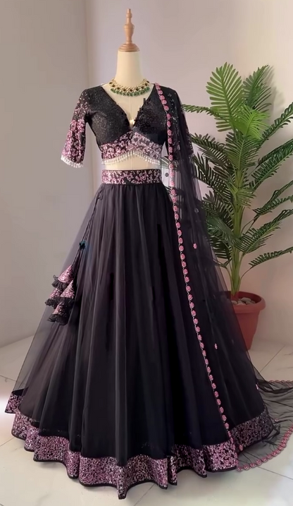 Georgette Semi-stitched Lehenga Choli Set