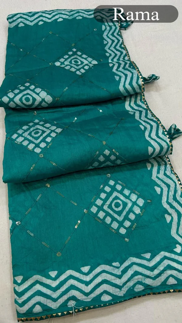 Muliticolor Work x Kutchi Work Silk Saree