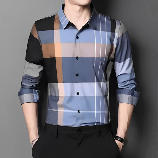 Blue Horizon Cotton Full Sleeve Check Shirt