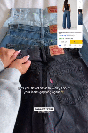 Pov: You Never Have To Worry About Gaping  Jeans Again – Women’s High-rise  Blue Jeans At Just ₹249