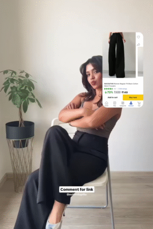 Once You Put These On – Women’s Regular Fit Black Cotton Blend Trousers At Just ₹149