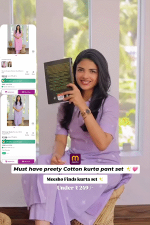 Pastel Perfection: Must-have Pink & Purple Cotton Kurta Sets Under ₹249