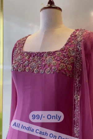 For The Love Of Pink 🩷 Panel Cut Georgette Anarkali – Grace, Flow & Feminine Charm