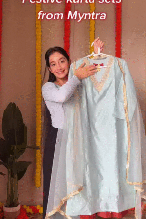 Elegant Festive Kurta Set in Teal Blue & Dusty Rust – Timeless Ethnic Charm
