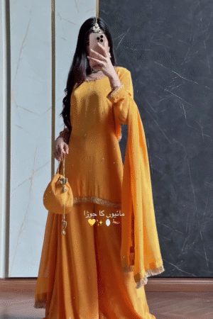 🌼 Ethereal Yellow Anarkali Gown with Intricate Embellishments 🌼