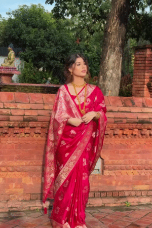 ❤️ Royal Red Banarasi Silk Saree ✨ | Wedding Special 💍